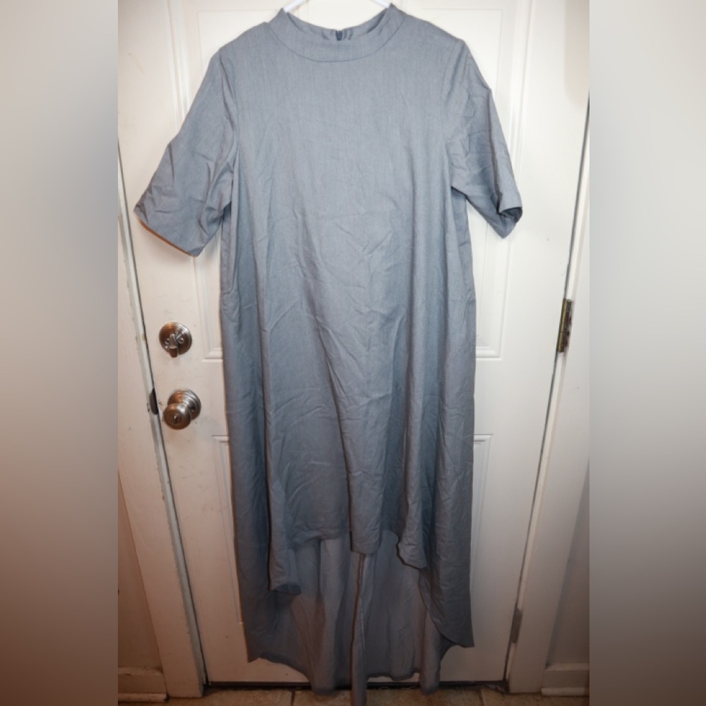 SHEIN grey high low short sleeve dress SIZE MEDIUM